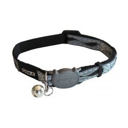 Rogz Night Catz Black Paw Cat Collar