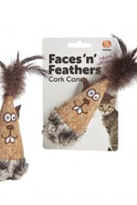 Faces 'n' Feathers Cork Cone Cat Toy