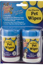 2CANS 20SHEET 'ON-THE-GO' PET  WIPES ON SLIDE-ON BLISTER CARD