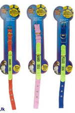 PET COLLAR W/NEON PANEL  2 ASST WIDTH 2CM/2.5CM