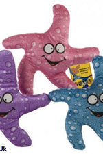 3 ASST COL 10" STARFISH TOYS  WATER DESIGN W/SQUEAKER