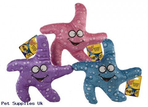 3 ASST COL 10" STARFISH TOYS  WATER DESIGN W/SQUEAKER