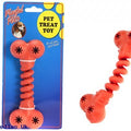 RUBBER STRETCHY DUMBBELL TREAT  TOY EACH PC ON TIE ON CARD