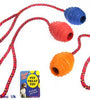 RUBBER TREAT TOY ON NYLON ROPE  EACH PC WITH SWING TAG